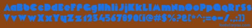 MekonRegular Font – Blue Fonts on Brown Background
