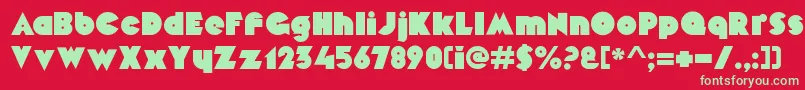 MekonRegular Font – Green Fonts on Red Background