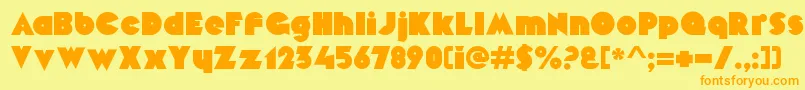 MekonRegular Font – Orange Fonts on Yellow Background
