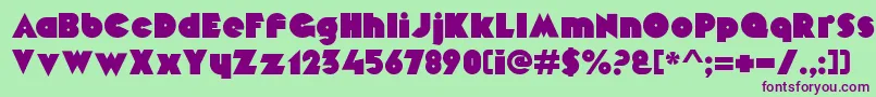 MekonRegular Font – Purple Fonts on Green Background