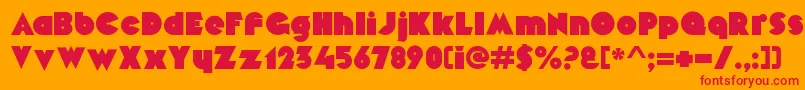 MekonRegular Font – Red Fonts on Orange Background