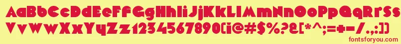 Шрифт MekonRegular – красные шрифты на жёлтом фоне