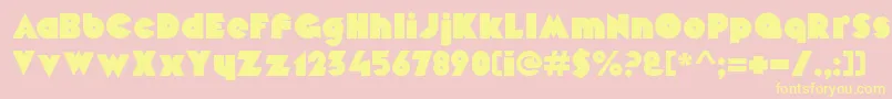 MekonRegular Font – Yellow Fonts on Pink Background