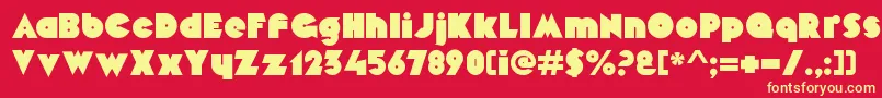 MekonRegular Font – Yellow Fonts on Red Background