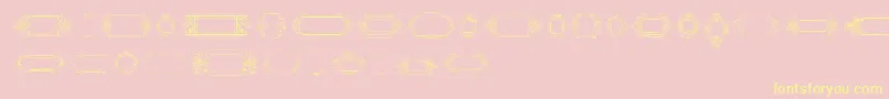 CalligraphicFramesSoft-Schriftart – Gelbe Schriften auf rosa Hintergrund