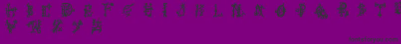 Wiquedt-Schriftart – Schwarze Schriften auf violettem Hintergrund