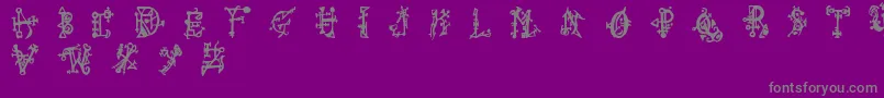 フォントWiquedt – 紫の背景に灰色の文字