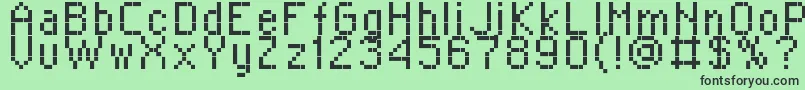 Więcej informacji o czcionce RPlaza8 Czcionka RPlaza8 – czarne czcionki na zielonym tle