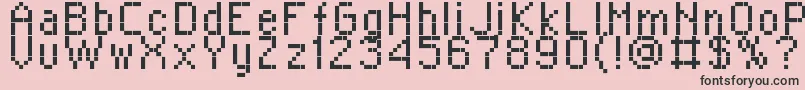 Police RPlaza8 – polices noires sur fond rose