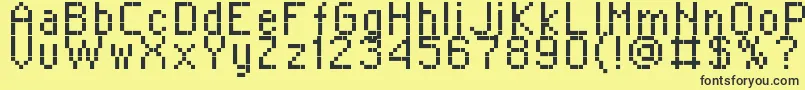 Czcionka RPlaza8 – czarne czcionki na żółtym tle