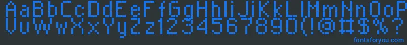 RPlaza8-Schriftart – Blaue Schriften auf schwarzem Hintergrund