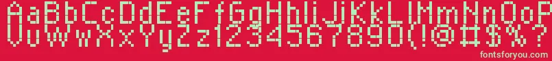 フォントRPlaza8 – 赤い背景に緑の文字