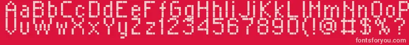 RPlaza8 Font – Pink Fonts on Red Background