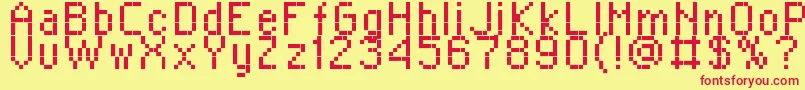 RPlaza8 Font – Red Fonts on Yellow Background