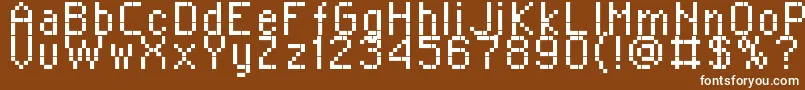 Fonte RPlaza8 – fontes brancas em um fundo marrom
