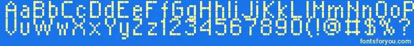 RPlaza8 Font – Yellow Fonts on Blue Background