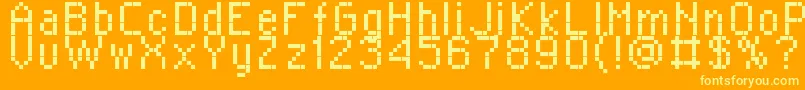 Więcej informacji o czcionce RPlaza8 Czcionka RPlaza8 – żółte czcionki na pomarańczowym tle