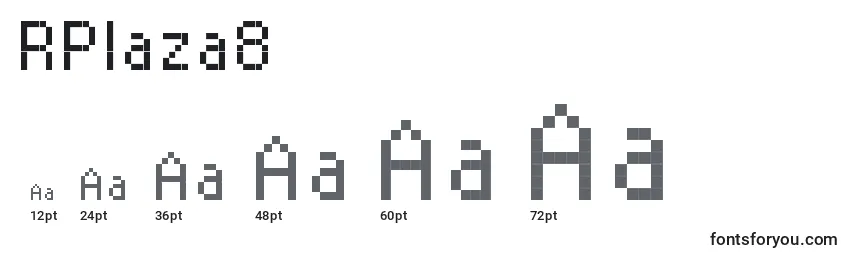 RPlaza8 Font Sizes