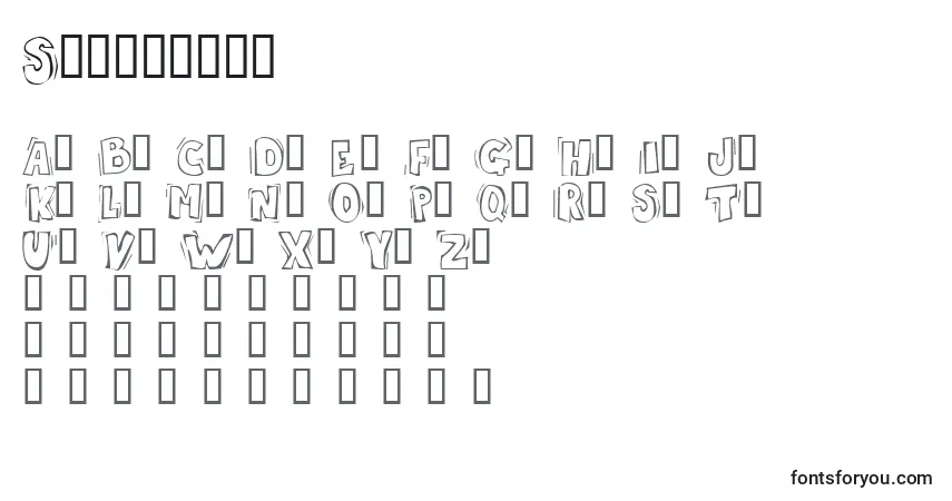 A fonte Skrotfont – alfabeto, números, caracteres especiais