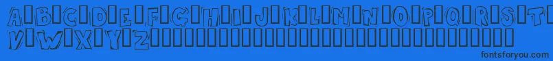 フォントSkrotfont – 黒い文字の青い背景