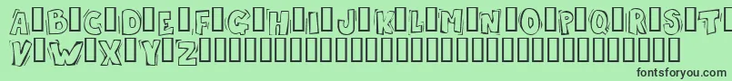 フォントSkrotfont – 緑の背景に黒い文字