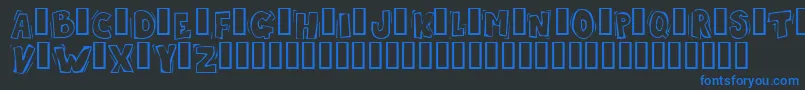 フォントSkrotfont – 黒い背景に青い文字