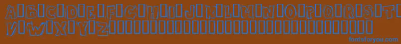 Skrotfont Font – Blue Fonts on Brown Background