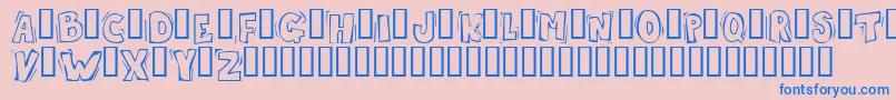 Skrotfont Font – Blue Fonts on Pink Background