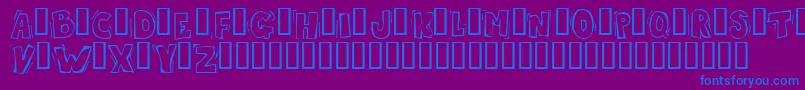 フォントSkrotfont – 紫色の背景に青い文字