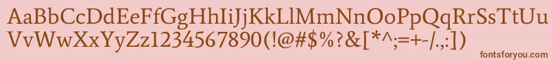 AverageRegular-fontti – ruskeat fontit vaaleanpunaisella taustalla