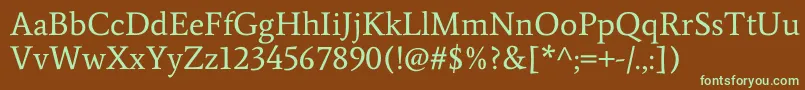 AverageRegular Font – Green Fonts on Brown Background