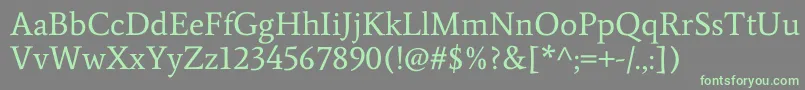 フォントAverageRegular – 灰色の背景に緑のフォント