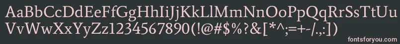 フォントAverageRegular – 黒い背景にピンクのフォント