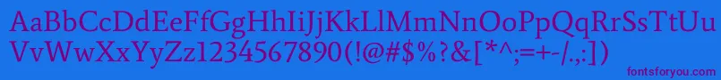 AverageRegular Font – Purple Fonts on Blue Background