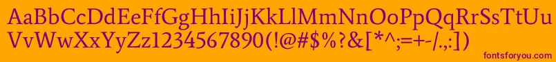 AverageRegular Font – Purple Fonts on Orange Background