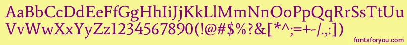Шрифт AverageRegular – фиолетовые шрифты на жёлтом фоне