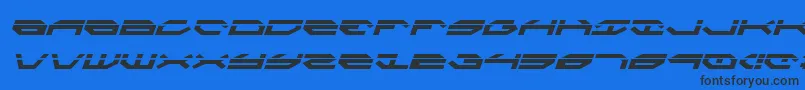 TaskforceLaserItalic Font – Black Fonts on Blue Background