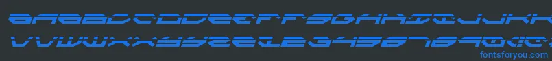 TaskforceLaserItalic-Schriftart – Blaue Schriften auf schwarzem Hintergrund