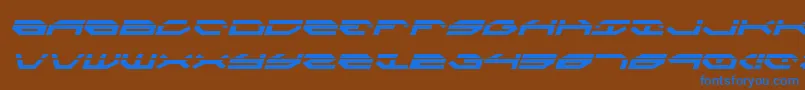 フォントTaskforceLaserItalic – 茶色の背景に青い文字