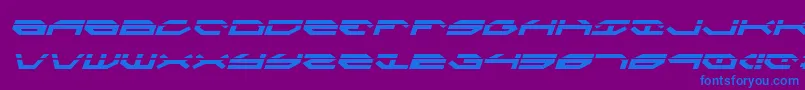 TaskforceLaserItalic-Schriftart – Blaue Schriften auf violettem Hintergrund