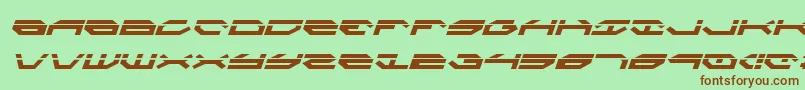 Fonte TaskforceLaserItalic – fontes marrons em um fundo verde