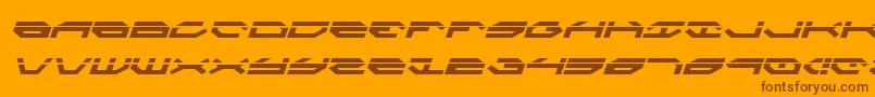 Fonte TaskforceLaserItalic – fontes marrons em um fundo laranja