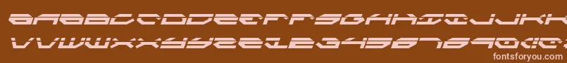 TaskforceLaserItalic-fontti – vaaleanpunaiset fontit ruskealla taustalla