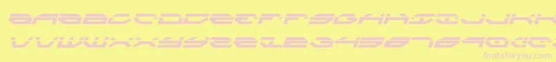 Fonte TaskforceLaserItalic – fontes rosa em um fundo amarelo