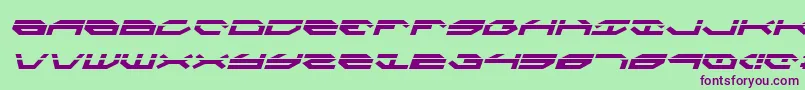 Fonte TaskforceLaserItalic – fontes roxas em um fundo verde
