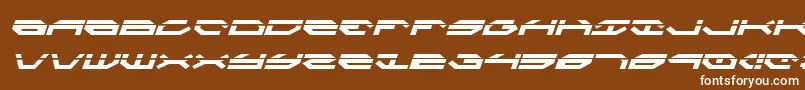 Fonte TaskforceLaserItalic – fontes brancas em um fundo marrom