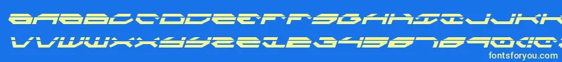 TaskforceLaserItalic Font – Yellow Fonts on Blue Background