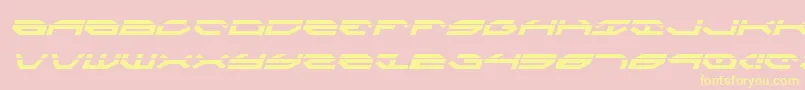 Fonte TaskforceLaserItalic – fontes amarelas em um fundo rosa