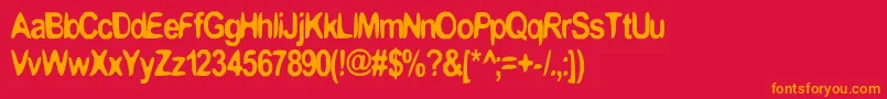 BoomerangMonkey Font – Orange Fonts on Red Background