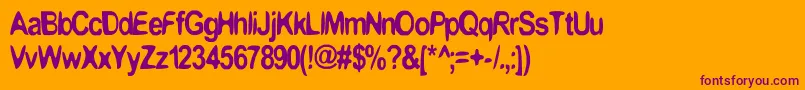 BoomerangMonkey Font – Purple Fonts on Orange Background